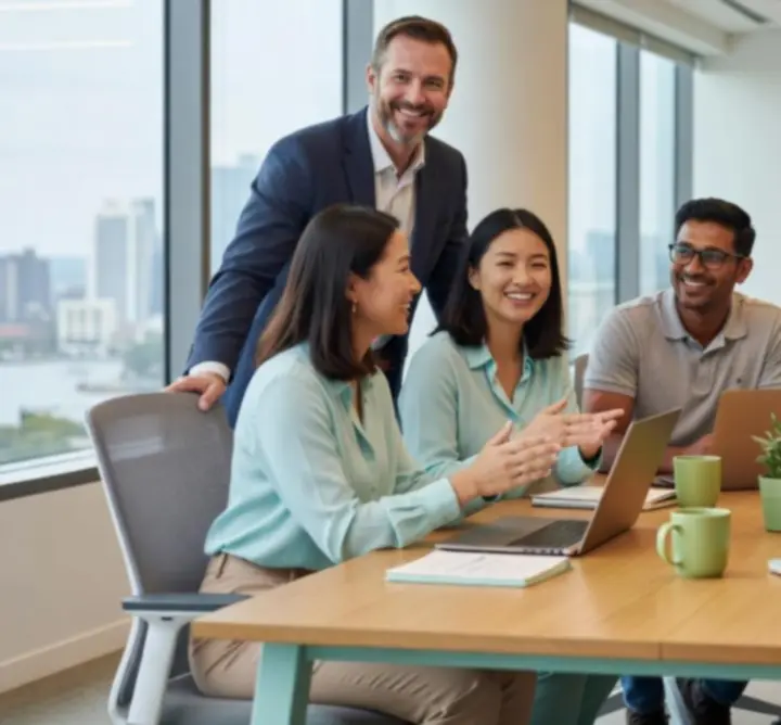 Aussie Bucks founding team collaborating in a modern digital workspace