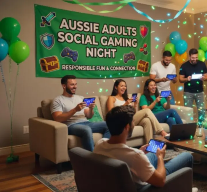 Illustration of an online community event with Australian themed visuals